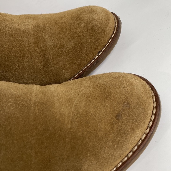 LUCKY BRAND Yamka Tan Suede Wedge Chelsea Stacked Heel Bootie Shoes Size 8 - Picture 8 of 13